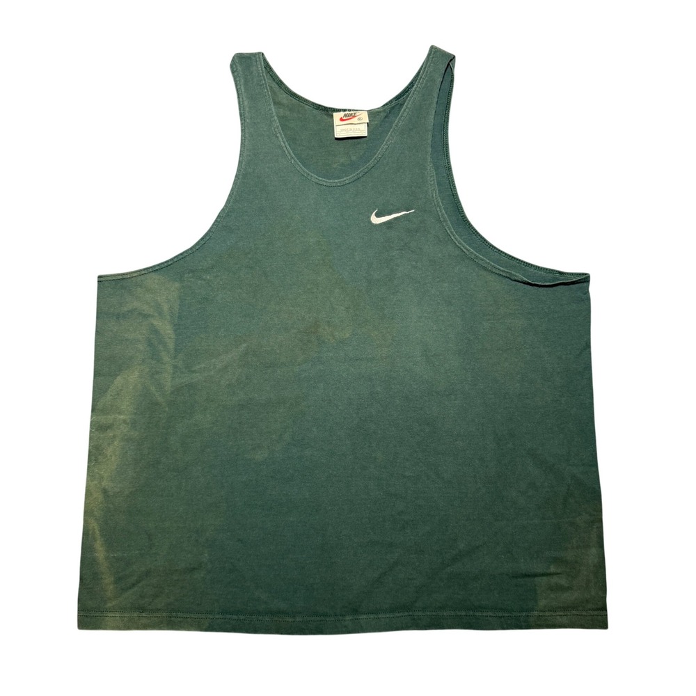 Vintage 90s Nike Tank Top XL Forest Green Swoosh Logo
